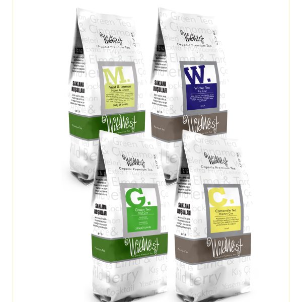 Simonelli 4’lü Doğal Bitki Çayı Seti | Yeşil Çay, Nane Limon, Papatya, Kış Çayı