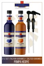 Simonelli Italyan Karamel Tuzlu Karamel Kahve Şurubu 700 ml Pompa Hediyeli