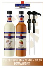 Simonelli Kahve ve Kokteyl Şurubu Fındık Aromalı Hindistan Cevizi Aromalı 700 ml Pompa Hediyeli