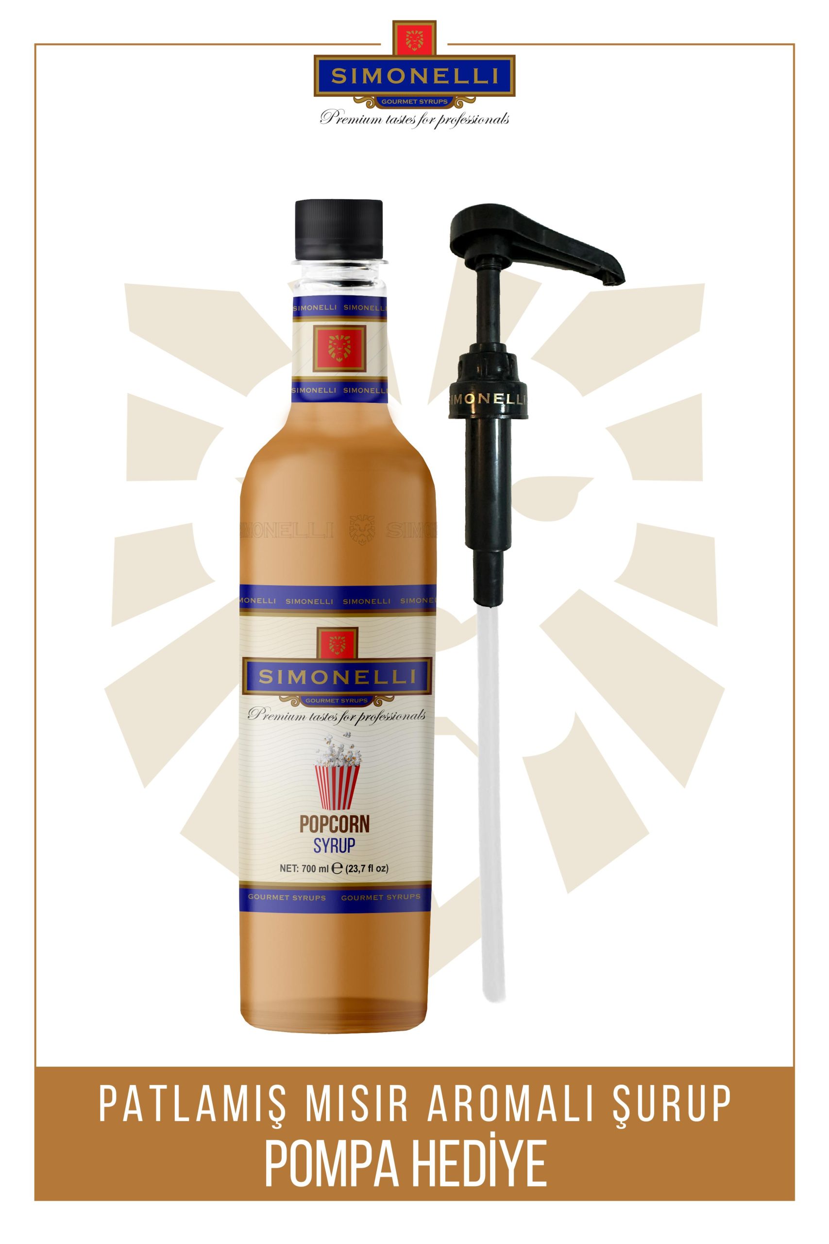 Patlamış-Mısır (1)-1 Kahve Ve Kokteyl Şurubu Patlamış Mısır Aromalı 700 ml Pompa Hediyeli - Görsel 1