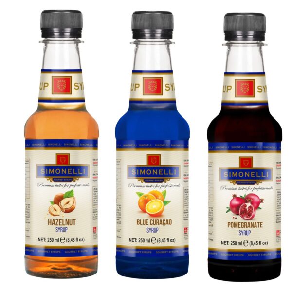 3'lü Şurup Seti (Fındık+ Turunç+ Nar) Kahve Ve Kokteyl Şurubu 3x250ml