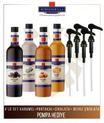 Simonelli Kahve ve Kokteyl Şurubu 700 ml 4'lü Set Karamel+Portakal+Çikolata+Beyaz Çikolata