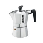 Pedrini Moka Pot 3 Cups Alüminyum Siyah kulplu
