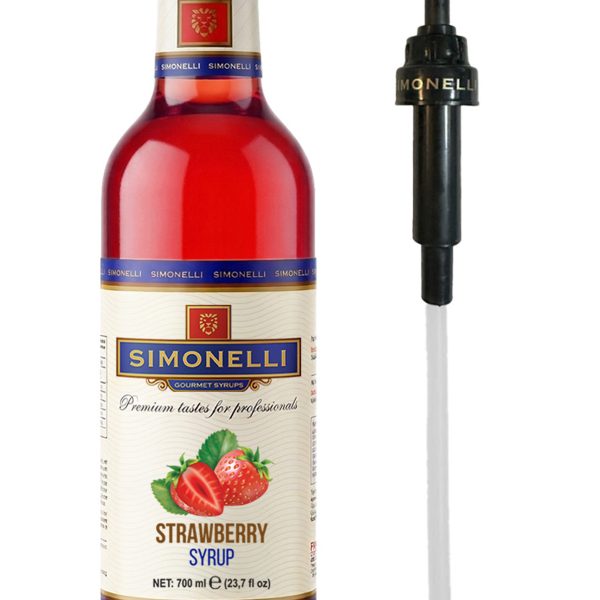 Kahve Ve Kokteyl Şurubu Çilek Aromalı 700 ml Pompa Hediyeli