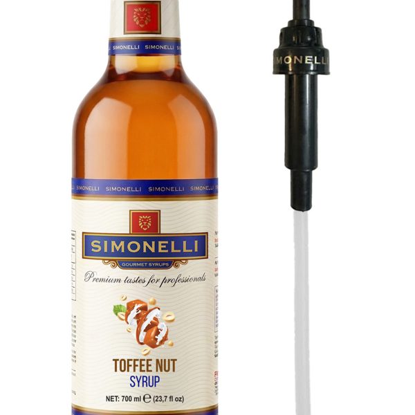Kahve Şurubu Toffee Nut Aromalı 70 CL + POMPA Simonelli